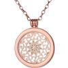 Morella Collana Donna 70 cm Acciaio Inossidabile Oro Rosa con Coins Moneta amuleto Ciondolo Rotondo 33 mm placca Rotonda Sole Oro Rosa in Sacchetto di Velluto