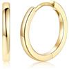 Silvora Orecchini Uomo Cerchio Argento 925, 12mm Orecchini Donna Oro Dorati