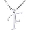 Morella Collana da Donna in Acciaio Inox Argento con Ciondolo Lettera F
