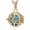 Morella Collana Donna in Acciaio Inox Oro 70 cm con Ciondolo Oro e Sfera di zirconi Petrolio Ø 16 mm in Sacchetto di Velluto