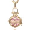 Morella Collana Donna in Acciaio Inox Oro 70 cm con Ciondolo Cuore e Sfera Rosa Ø 16 mm in Sacchetto di Velluto