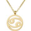 Morella collana da donna in acciaio inox oro con ciondolo segno zodiacale Cancro in sacchetto di velluto