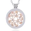 Morella Collana Donna in Acciaio Inox con Coins Moneta amuleto Ciondolo Rotondo 33 mm Sole Color Oro Rosa in Sacchetto di Velluto