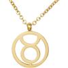 Morella collana da donna in acciaio inox oro con ciondolo segno zodiacale Toro in sacchetto di velluto