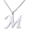 Morella Collana da Donna in Acciaio Inox Argento con Ciondolo Lettera M