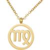 Morella collana da donna in acciaio inox oro con ciondolo segno zodiacale Vergine in sacchetto di velluto