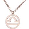 Morella collana da donna in acciaio inox oro rosa con ciondolo segno zodiacale Bilancia in sacchetto di velluto