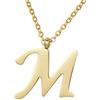 Morella Collana da Donna in Acciaio Inox Oro con Ciondolo Lettera M