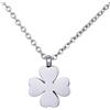 Morella collana da donna in acciaio inox argento con ciondolo Quadrifoglio in sacchetto di velluto