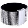 Morella Bracciale Donna Largo Decorato con zirconi e Strass e con Chiusura Magnetica Bianco
