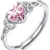 ChicSilver Anello Donna Argento 925 Regolabile Cuore Rosa Tormalina Ottobre