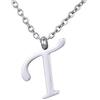 Morella Collana da Donna in Acciaio Inox Argento con Ciondolo Lettera T