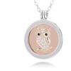 Morella Collana Donna 70 cm Acciaio Inossidabile con Coins Moneta amuleto Ciondolo Rotondo 33 mm Gufo Oro Rosa Oro Rosa in Sacchetto di Velluto