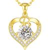 LOUISA SECRET Collana donna cuore Capital con Placato di rodio e oro 18K