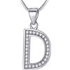 Morella Collana Donna con Ciondolo a Forma di Lettera D in Argento 925 rodiato, Lunghezza 45 cm