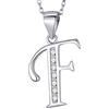 MASADA Collana in Argento 925 - Ciondolo Lettera F Iniziale con Pietre Zircone - Iniziali Nome per Donna e Ragazza - Catena 46 cm Confezione Borsa in Velluto