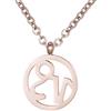 Morella collana da donna in acciaio inox oro rosa con ciondolo segno zodiacale Capricorno in sacchetto di velluto