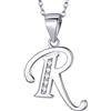 MASADA Collana in Argento 925 - Ciondolo Lettera R Iniziale con Pietre Zircone - Iniziali Nome per Donna e Ragazza - Catena 46 cm Confezione Borsa in Velluto