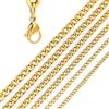 DonDon Collana a Maglie Larghe Uomo in Acciaio Inox Colore Oro Lunghezza 52 cm - Ø 0,45 cm