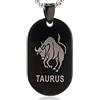 DonDon Collana Unisex 52 cm e Ciondolo Segno Zodiacale in Acciaio Inox Argento e Nera e Sacchetto di Velluto - Toro