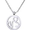 Morella collana da donna in acciaio inox argento con ciondolo segno zodiacale Capricorno in sacchetto di velluto