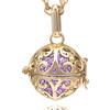 Morella Collana Donna in Acciaio Inox Oro 70 cm con Ciondolo e Sfera Color Lavanda Ø 16 mm in Sacchetto di Velluto