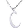 Morella Collana da Donna in Acciaio Inox Argento con Ciondolo Lettera C