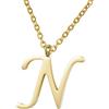 Morella Collana da Donna in Acciaio Inox Oro con Ciondolo Lettera N