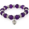 Morella Bracciale Donna con Perle e Ciondolo Gufo e zirconi Elastico Lilla