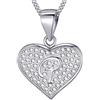 MASADA Collana in Argento 925 - Ciondolo Lettera P a forma di cuore Iniziale con Pietre Zircone - Iniziali Nome per Donna Ragazza - Catena 46 cm Confezione Borsa in Velluto