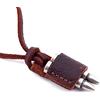 DonDon - Collana da uomo in pelle con diversi ciondoli selezionabili, in un sacchetto nero e Lega, colore: Cartucce, cod. CD02