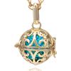 Morella Collana Donna in Acciaio Inox Oro 70 cm con Ciondolo Oro e Sfera di zirconi turchesi Ø 16 mm in Sacchetto di Velluto
