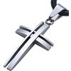 DonDon Collana Uomo 50 cm con Ciondolo a Croce Moderna Argento in acciao Inox e Sacchetto di Velluto Nero