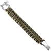 DonDon Uomo Bracciale Paracord di Sopravvivenza Bracciale Intrecciato Outdoor Acciaio Inossidabile Oliva-Grigio-Marrone