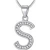 Morella Collana Donna con Ciondolo a Forma di Lettera S in Argento 925 rodiato, Lunghezza 45 cm