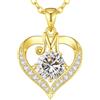 LOUISA SECRET Collana donna cuore Capital con Placato di rodio e oro 18K