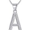 Morella Collana Donna con Ciondolo a Forma di Lettera A in Argento 925 rodiato, Lunghezza 45 cm