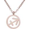 Morella collana da donna in acciaio inox oro rosa con ciondolo segno zodiacale Sagittario in sacchetto di velluto