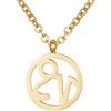 Morella collana da donna in acciaio inox oro con ciondolo segno zodiacale Capricorno in sacchetto di velluto