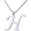 Morella Collana da Donna in Acciaio Inox Argento con Ciondolo Lettera H