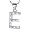 Morella Collana Donna con Ciondolo a Forma di Lettera E in Argento 925 rodiato, Lunghezza 45 cm