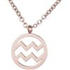 Morella collana da donna in acciaio inox oro rosa con ciondolo segno zodiacale Acquario in sacchetto di velluto