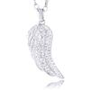 Morella, Ciondolo piuma ali di angelo con zirconi, femminile e acciaio inossidabile, colore: argento, cod. 2-AR01-AC03