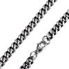 DonDon Collana da Uomo Acciaio Inossidabile Argento-Nero Lunghezza 52 cm - Larghezza 0,6 cm