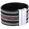 Morella Bracciale Donna Largo Decorato con zirconi e Strass e con Chiusura Magnetica Bianco colorato