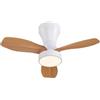 BEL AIR HOME - Ventilatore da soffitto Tauro, motore DC, luce LED 24 W, 6 velocità, 3 temperature di luce, telecomando, colore bianco legno