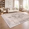 Paco Home Tappeto Soggiorno Vintage Pelo Corto Stile Boho Lavabile Antiscivolo Facile Da Pulire Design Retro Moderno, Colore:Beige 3, Dimensione:120x160 cm