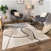 Paco Home Tappeto Salotto Moderno Soggiorno Pelo Corto Motivo Astratto Motivo Geometrico 3D, Dimensione:200x290 cm, Colore:Crema 3