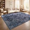 Paco Home Tappeto Soggiorno Vintage Pelo Corto Stile Boho Lavabile Antiscivolo Facile Da Pulire Design Retro Moderno, Colore:Blu, Dimensione:200x280 cm