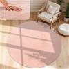 Paco Home Tappeto Moderno e Morbido per Soggiorno a Pelo Corto Lavabile Fluffy Uni Effetto Pelliccia Senza Tempo Elegante Antiscivolo Facile da Pulire, Dimensione:80 cm tondo, Colore:Rosa